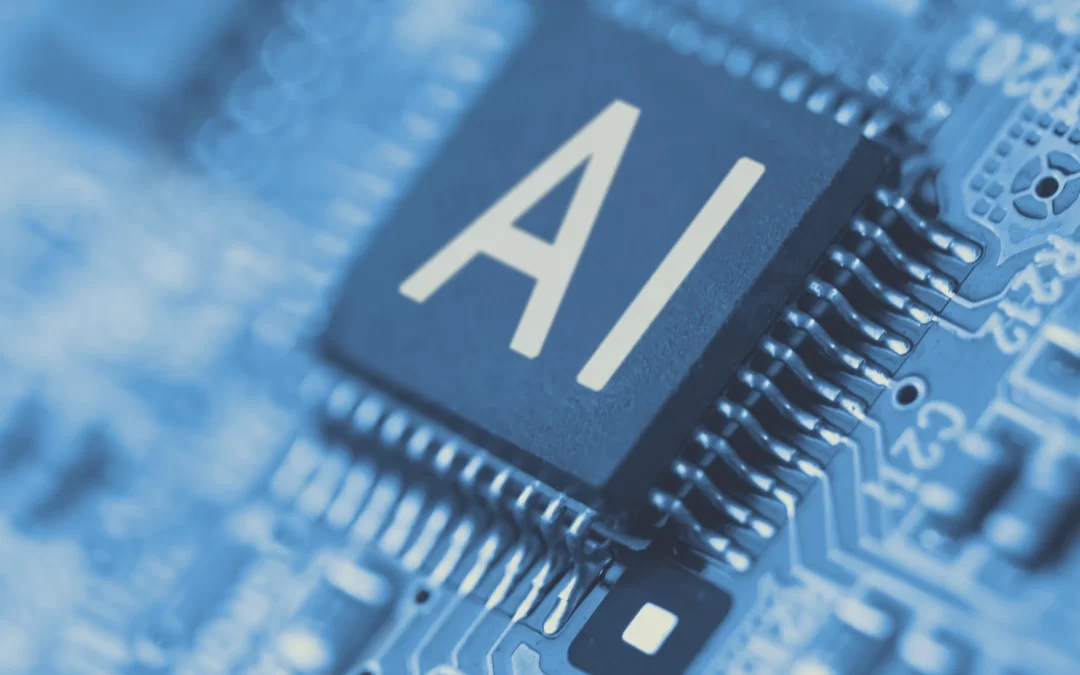 A circuit board with the letters AI on it.