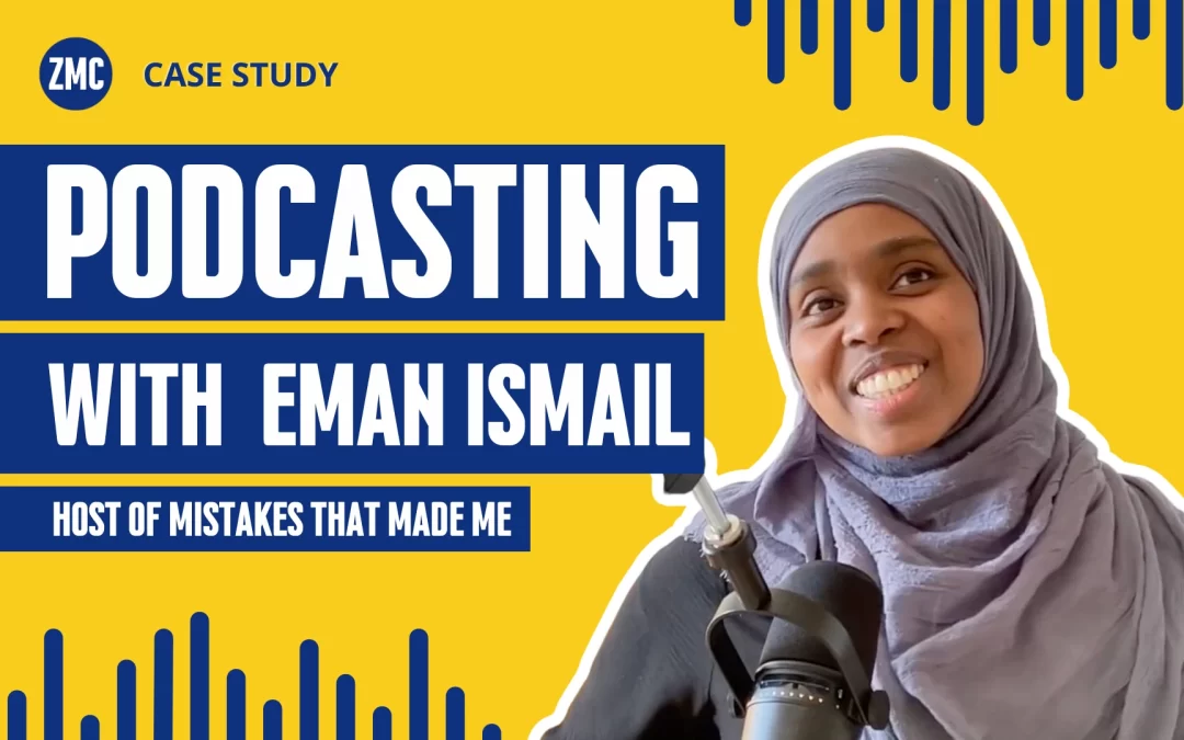 Photo illustration of Eman Ismail, "Podcasting with Eman Ismail: Host of Mistakes That Made Me"